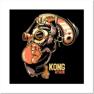 Cute King Kong Monkey Mask Attack Posters and Art